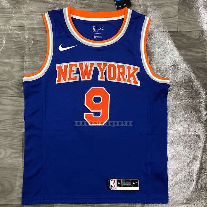 Camiseta New York Knicks RJ Barrett NO 9 Icon Azul